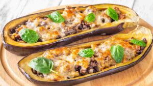 Barchette di melanzane ripiene