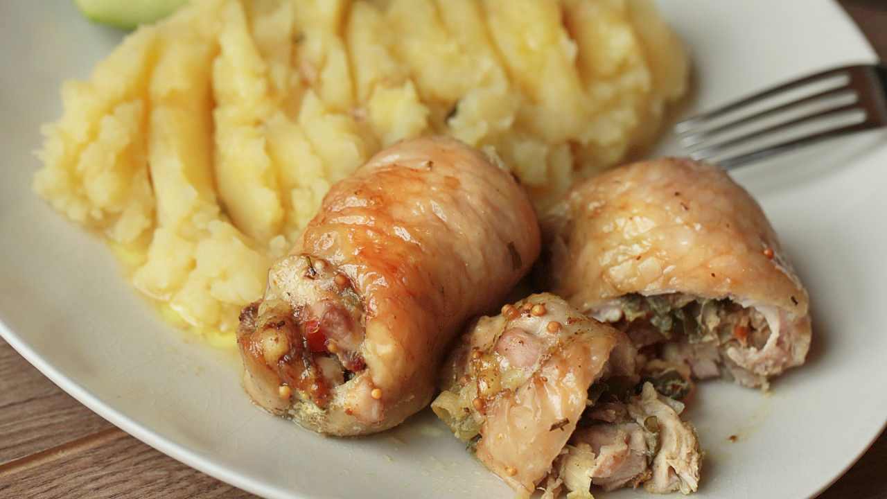 Involtini di pollo con purè