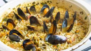 Risotto con patate e cozze