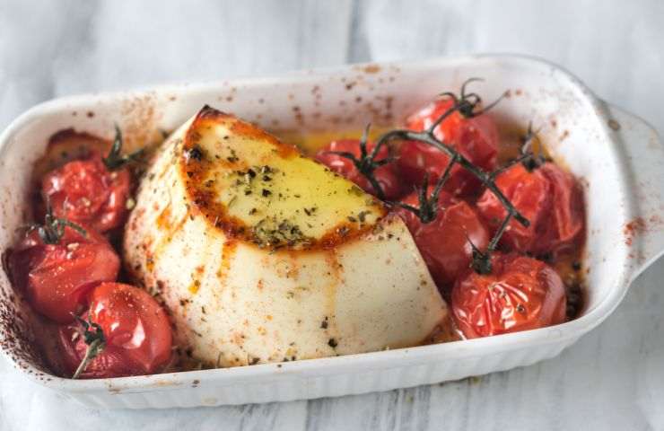 ricotta al forno con pomodorini in pirofila