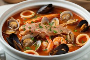 zuppiera con zuppa di pesce